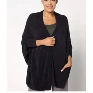 Barefoot Dreams Cozychic Ultra Lite Black Blanket Wrap Soft Loungewear S-M NWT